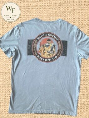The Southern Shirt Co Golden Retriever Dog Pocket T-Shirt Blue Men’s Small
